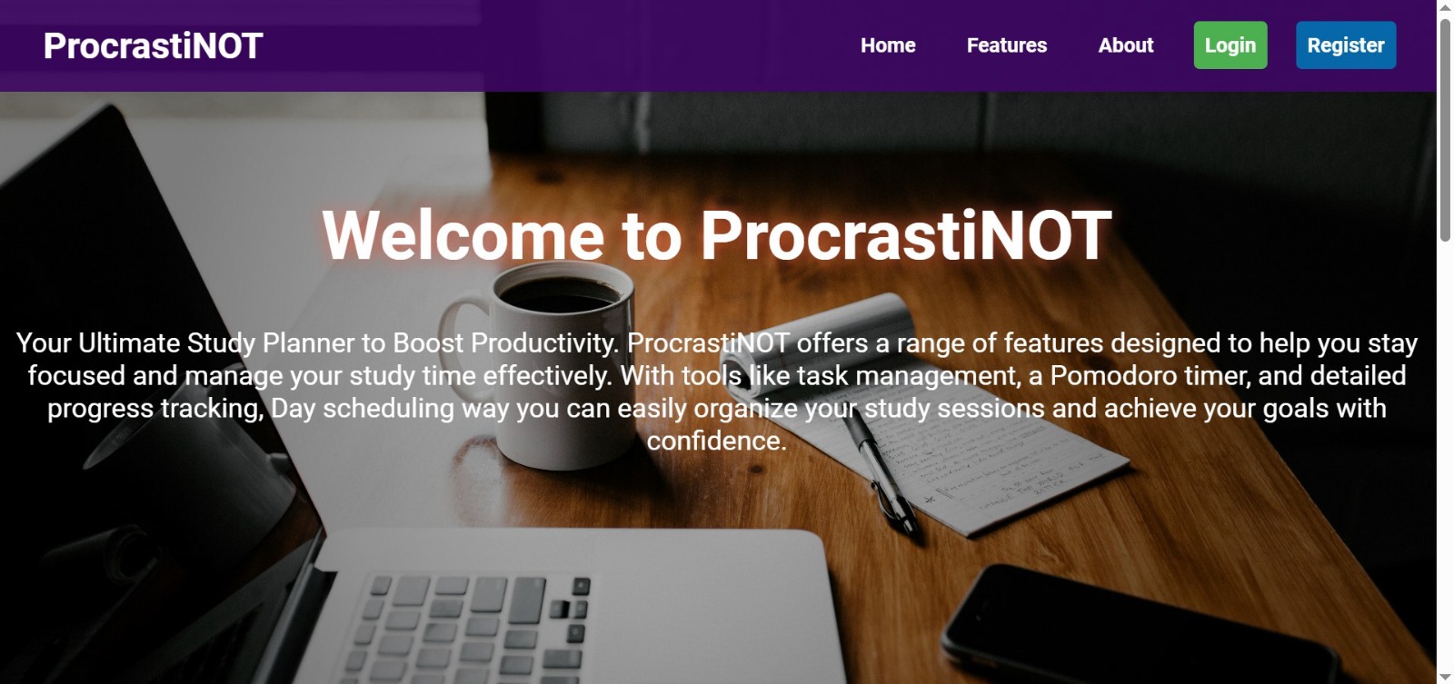 Procrastinot – Virtual Study Planner Website
